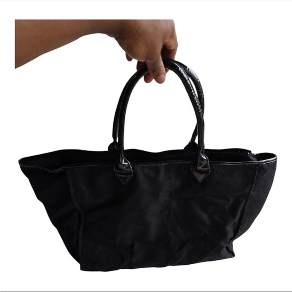 Victorias Secret Weekender Tote Shoulder Bag Black Silver Chain Beach New - Picture 3 of 11